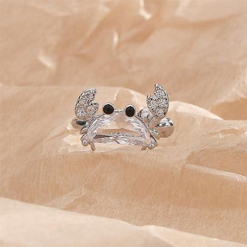 Rinitialisation D'oreille En Forme De Crabe De Dessin Pour Femme,Boucles D'oreilles En Perles Chimdivers,Mancommuniste D'oreille En Crabe,Sans Piercing,Style Prairie
