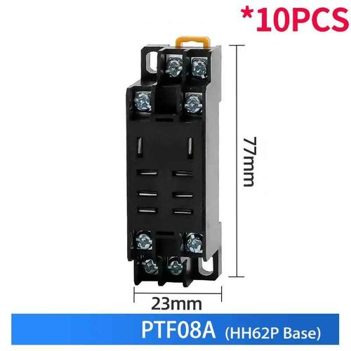 Relais de commande miniatures,petites citations intermdiaires AC 12V DC 24V AC220 HH52P HH53P HH54P HHPowered P HH63P H64P,vente en,10 pices - Type HH62P Base-12V(10PCS)