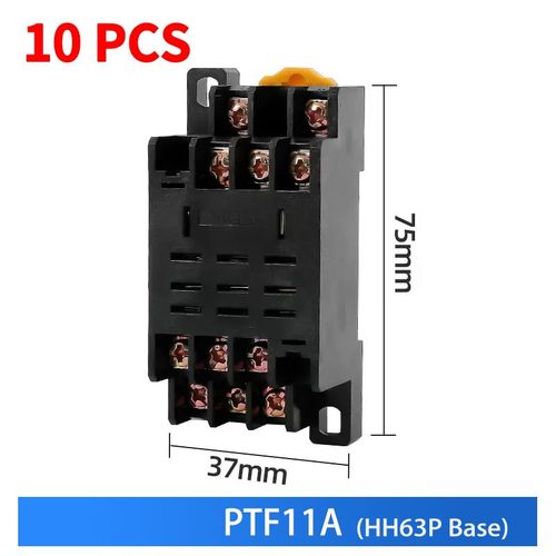 Relais de commande miniatures,petites citations intermdiaires,AC 12V DC,C24 AC220 HH52P HH53P HH54P HHPowered P HH63P H64P,vente en,10 pices - Type [HH63P Basex10]-24V