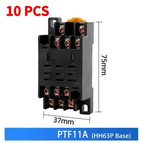 Relais de commande miniatures pour vente en,petites citations intermdiaires,HH52P,HH53P,HH54P,HHPowered P,HH63P,HH64P,AC12 V,24V,220V,DC12 V,24V,10 pices - Type [HH63P Basex10]-12V