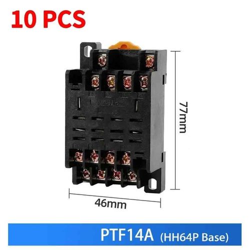 Relais de commande miniatures pour vente en,petites citations intermdiaires,HH52P,HH53P,HH54P,HHPowered P,HH63P,HH64P,AC12 V,24V,220V,DC12 V,24V,10 pices - Type [HH64P Basex10]-12V