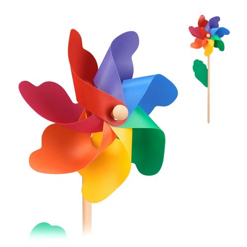 Relaxdays Moulin  Vent Lot De 2 Dcoration Jardin Balcon Extrieur Enfants Tourne-Vent