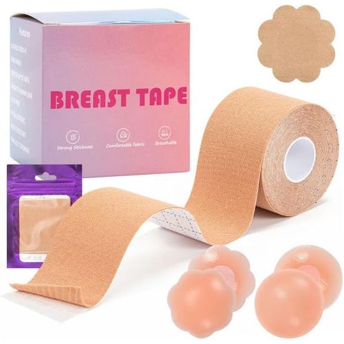 Remonte Sein Adhesif Boob Tape,Aoutien Gorge Invisible Adhesif,4 Cache Tetons Femme ,10 Forme Du Ptale Autocollants Mammaires,Body Tape Pour Bonnet A-E Gros Seins