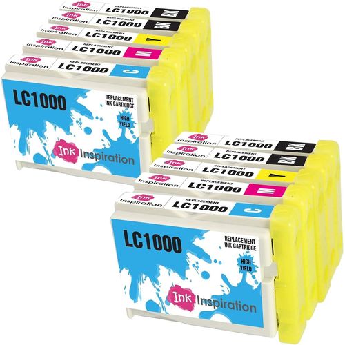 Remplacement Pour Brother Lc1000 Cartouches D'encre 10 Pack, Utiliser Avec Brother Dcp-130c 135c Dcp-150c Dcp-330c Dcp-350c 357c Dcp-540cn Dcp-560cn Dcp-770cw Mfc-235c 465cn Fax-2840