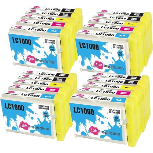 Remplacement Pour Brother Lc1000 Cartouches D'encre 20 Pack, Utiliser Avec Brother Dcp-130c 135c Dcp-150c Dcp-330c Dcp-350c 357c Dcp-540cn Dcp-560cn Dcp-770cw Mfc-235c 465cn Fax-2840