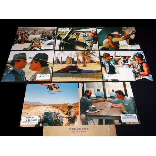 Renegade (Renegade, Un Osso Troppo Duro) : Jeu De 8 Photos D'exploitation Cinmatographique - Format 21x27 Cm - De Enzo Barboni Avec Terence Hill, Norman Bowler, Ross Hill, Robert Vaughn - 1987