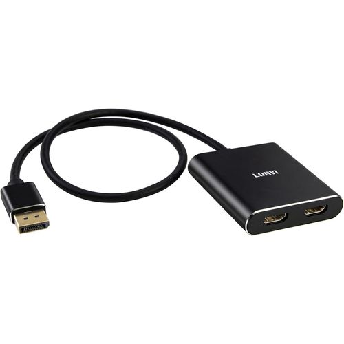 Rpartiteur DisplayPort vers double HDMI,rpartiteur multi-crans 4K 60 Hz,double moniteur DP vers 2 moniteurs HDMI pour ordinateur portable,carte graphique,PC,compatible Windows,mode tendu MST