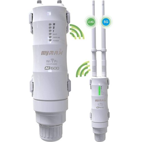 Repeteur Wifi Amplificateur Puissant Extrieur Longue Porte Ac600, Double Bande 2.4+5G 600Mbps Outdoor Antennes Wifi/Point D'Accs(Ap)/Extendeur Booster Wifi/Routeur Pont Sans Fil[H229]