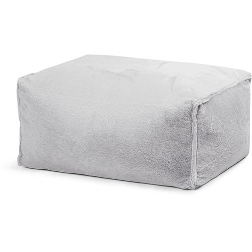 Repose-Pied D'intrieur Aspect Fourrure Gris Clair 55x65x35cm