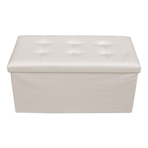 Repose-Pieds Coffre De Rangement Avec Couvercle En Similicuir Beige