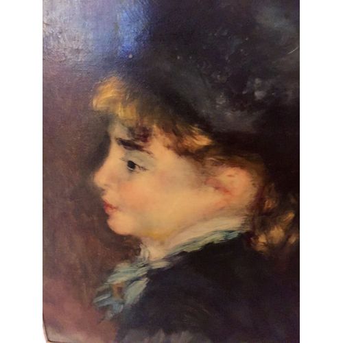 Reproduction Sur Toile Veritable-Portrait Petite Marie/Renoir-Repoduction Reservee Spa Paris-Sgdg-28,5x28,5 Avec Cadre-