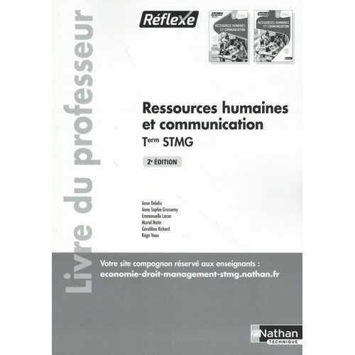 Ressources Humaines Et Communication Tle Stmg - Livre Du Professeur   de Delalix Anne  Format Beau livre 