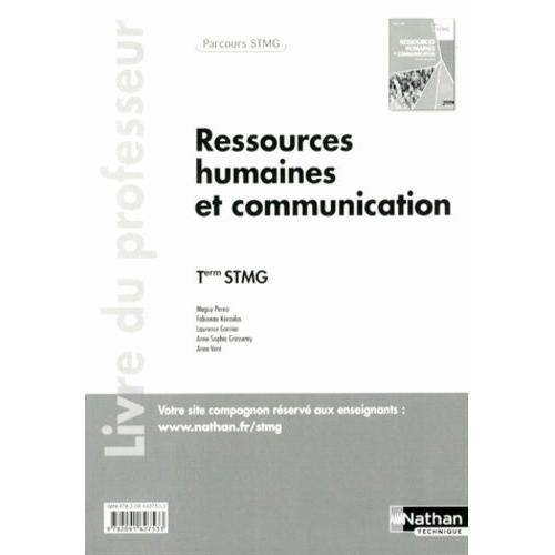 Ressources Humaines Et Communication Tle Stmg - Livre Du Professeur   de maguy pra  Format Broch 