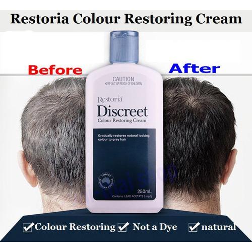 Restoria Discreet 250ml Creme Colorante | Restaure La Couleur Naturelle Des Cheveux Gris | Convient Pour Homme Et Femmes | Couleur Coloration