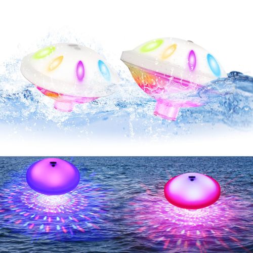 Reve Nouveau Lumires De Piscine Flottantes - clairage De Piscine Avec 7 Modes Disco Bath Spa Lights Ip68 tanche Rechargeables Lampe Piscine Pour Piscines, Jacuzzi