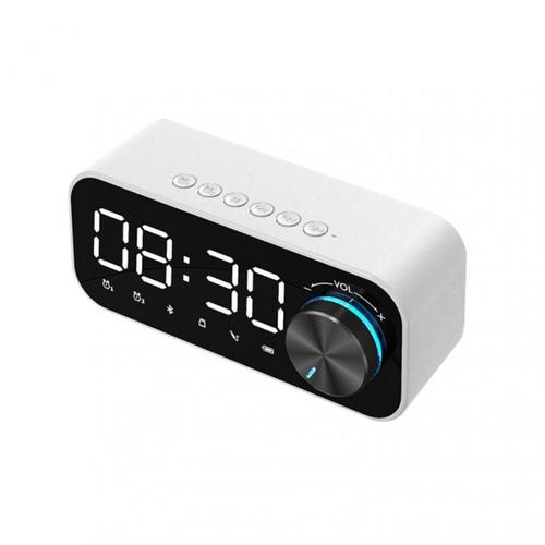 Rveil Bluetooth Blanc Avec Double Affichage Numrique, Fonction Radio Avec Bouton, Veilleuse, Nouveaut