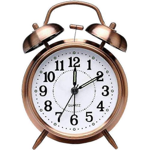 Rveil De Chevet  LAncienne Avec Cloche Jumelle Non Tic-Tac, Rveil  Quartz Analogique  Piles Vintage Avec Veilleuse Pour Chambre  Coucher