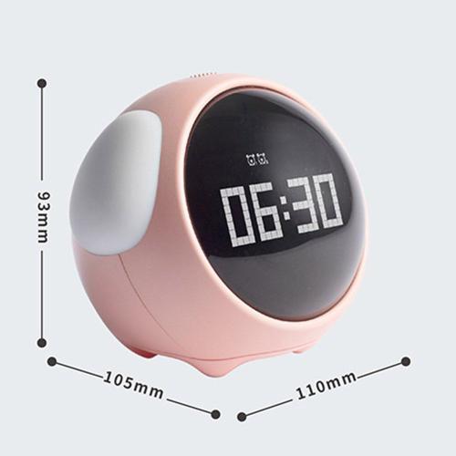 Rveil Numrique Led, Mignon, Avec Expression, Horloge De Chevet, Commande Vocale, Veilleuse, Rechargeable Par Usb, Cadeau Pour Enfant