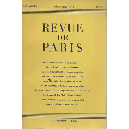 Revue De Paris N 12 - Dcembre 1946