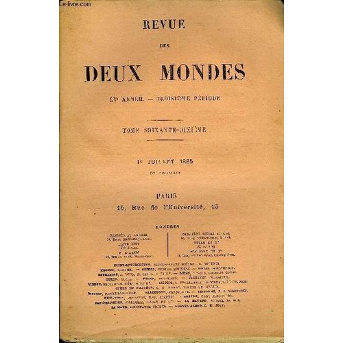 Revue Des Deux Mondes Lve Annee N1 - I.  Le Garde Du Corps, Dernire Partie, Par M. George Duruy.Ii.  Le Combat Contre La Misre.  Ii.  La Prvoyance Et La Mutualit, Par M. Le Comte ...