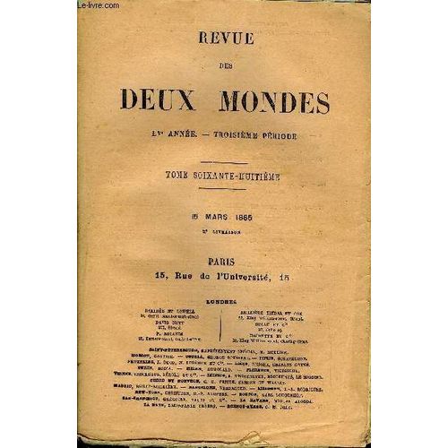Revue Des Deux Mondes Lve Annee N2 - I.  Solange De Croix-Saint-Luc, Troisime Partie, Par M. Albert Delpit.Ii.  Le Combat Contre La Misre.  I  Les Corporations Et Les Syndicats ...