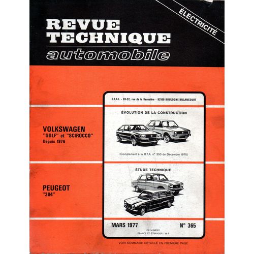 Revue Technique Automobile N 365 Peugeot 304 6 Et 7 Cv Tous Types