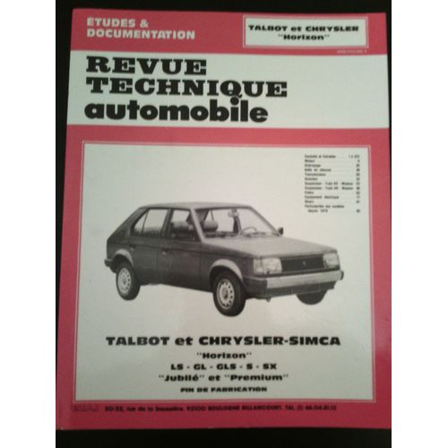 Revue Technique Automobile  N 3807 : Talbot Et Chrysler-Simca  