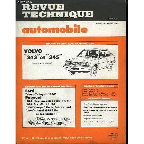 Revue Technique Automobile. N416   de Cromback Michel  Format Broch 