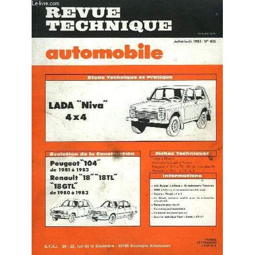 Revue Technique Automobile N435 : Lada Niva 4x4   de michel cromback  Format Broch 