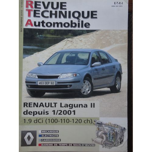 Revue Technique Automobile Renault Laguna 2 Ii Depuis 1/2001 1.9 Dci 100 Cv 110 Cv120 Cv