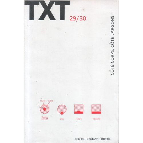 Revue Txt N29/30 (Christian Prigent) - Ct Corps, Ct Jargon - 1992, 150 P.   