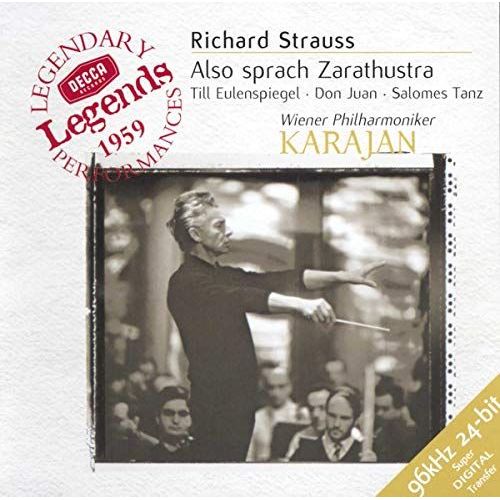 Richard Strauss (1864-1949) : Don Juan Op 20 D'aprs Un Pome De Nicolaus Lenau Till Eulenspiegels Lustige Streiche Op 28 Danse Des Sept Voiles De Salom Par Wiener Philharmoniker Herbert Von Karajan - Richard Strauss Also Sprach Zarathustra Ainsi Parlait Zarathoustra Op 30 Don Juan Op 20 Les Joyeuses quipes De Till L'espigle Op 28 Salomes Tanz Par Orchestre Philharmonique De Vienne Dir Karajan