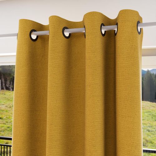 Rideau  Oeillets Isolant Et 100% Occultant 135x180 Cm Eclipse Moutarde, Par Soleil D'ocre