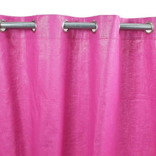 Rideau Comete En Coton, Lin Et Lurex 140 X 250 Cm - Rose Fuchsia