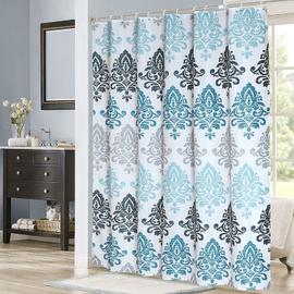 Rideau de douche décoratif en polyester imperméable avec crochets