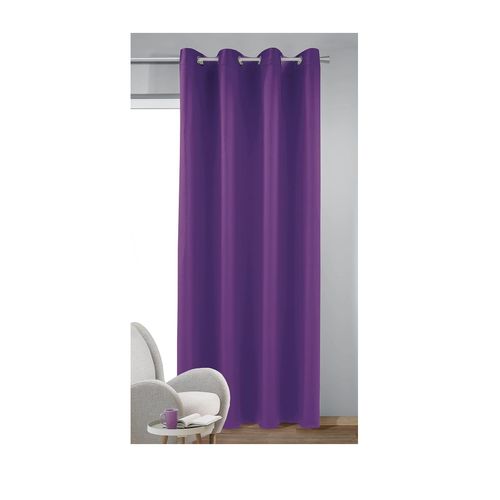 Rideau Porte Fenetre Occultant Uni Prune 280x150cm Isolant pais Aubergine Anno Metallic Pret  Poser Doublerideau Tenture Oeillet Metal Dor Retro Pourpre Voilage Bordeau Ocult Obscursir Lilas Violet