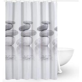 Generic rideau de douche tissu imperméable,en polyester, gris 240/180 cm à  prix pas cher