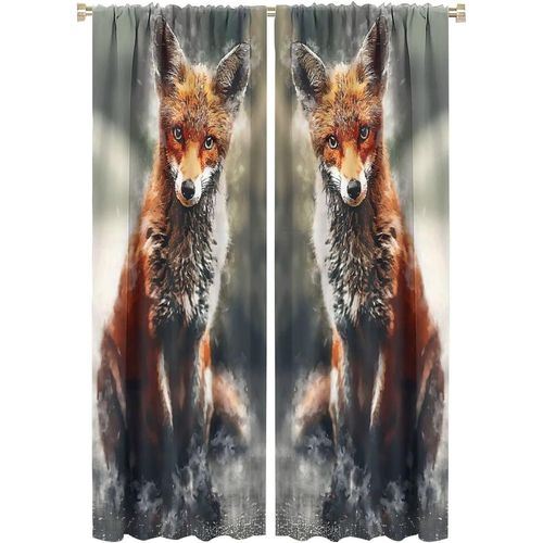 Rideaux De Renard, Rideaux De Renard Animaux De La Foret Pluvieuse Mignons Pour Chambre A Coucher, Rideaux Pour Fenetres