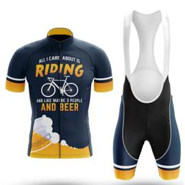 Riding and Beer Tenue de Cycliste Maillot Cyclisme Homme Manches Courte Ete Cuissard a Velo Route GEL VTT Ensemble de Equipe Pro Rakuten