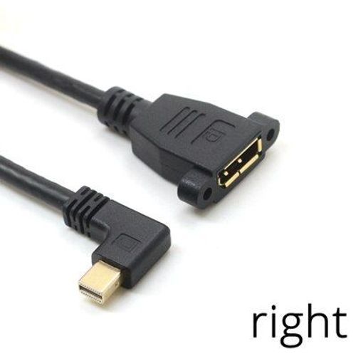 Right 30cm Thunderbolt  cble Mini DisplayPort vers DisplayPort 4K 60Hz, cble coud 90 Mini DP vers DP 30cm pour ordinateurs portables et projecteurs Macbook