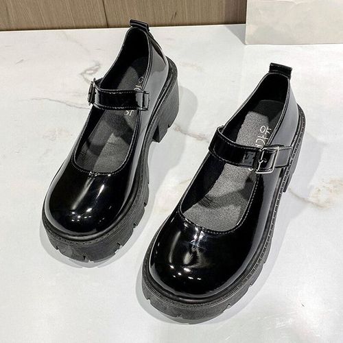 Rimocy-Escarpins  Talons Hauts En Cuir Verni Pour Femmes,Chaussures Mary Janes  Plateforme,Sangle De Rinage Douce Et Belle,Chaussures Lolita Optiques De Printemps - 35