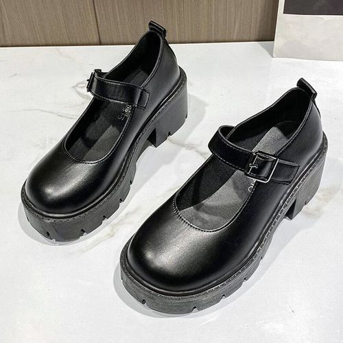 Rimocy-Escarpins  Talons Hauts En Cuir Verni Pour Femmes,Chaussures Mary Janes  Plateforme,Sangle De Rinage Douce Et Belle,Chaussures Lolita Optiques De Printemps - 36