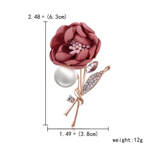Rinhoo  Broche  Revers En Tissu Color Pour Femmes, Nouvelle Collection De Broches De Mariage, Fleur Colore, Fait  La Main, Perle D'art, Strass
