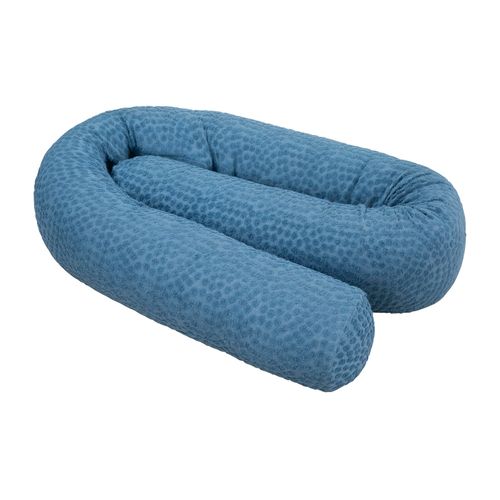 Roba Serpent De Lit Bb 170 Cm Seashells - Traversin En Coton Bio - Certifi Oeko-Tex & Ocs - Motif Pois  Aspect Relief - Bleu