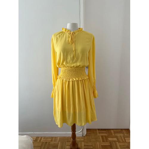 Robe Chemise Jaune Pastel  Fronces t She In / Summer Pastel Yellow Gathered Shirt Dress