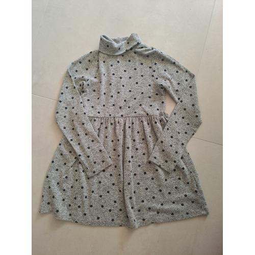 Robe Fine Maille Grise A Pois H&m - 6/8 Ans