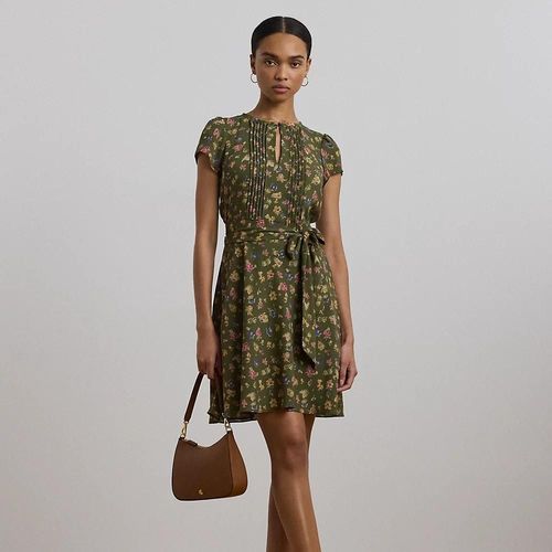 Robe Fleurie Ceinture En Georgette