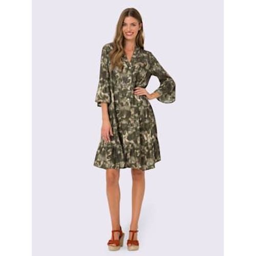 Robe Imprime Imprim Mode - Linea Tesini - Kaki-Sable Imprim