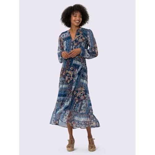 Robe Imprime Imprim Mode - Linea Tesini - Marine-Ocre Imprim