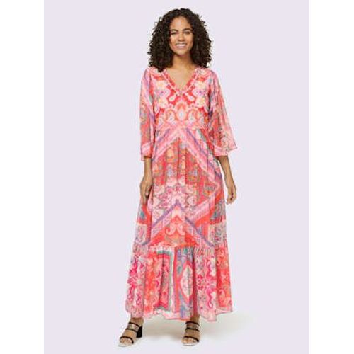 Robe Imprime Superbes lments Dcoratifs - Linea Tesini - cru-Quartz Rose Imprim